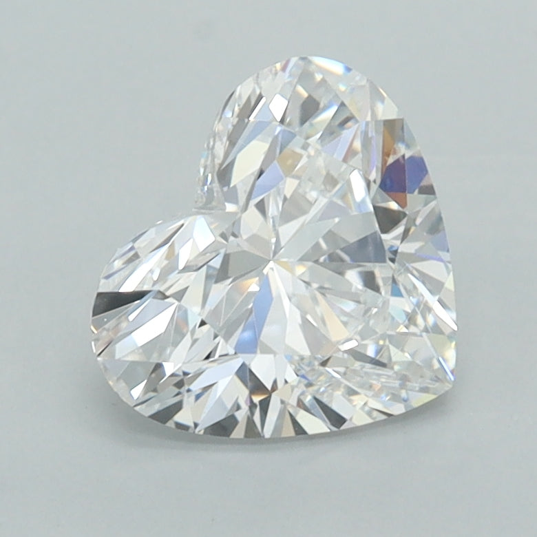 1.49 Carat Heart Shaped, Ideal Cut, D Color, VVS2 Clarity, IGI Certified Lab Grown Diamond