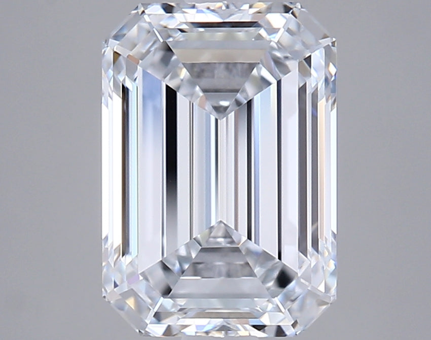 2.51 Carat Emerald Shaped, Ideal Cut, F Color, VVS2 Clarity, GIA Certified Lab Grown Diamond