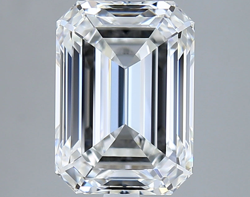 3.01 Carat Emerald Shaped, Ideal Cut, F Color, VVS1 Clarity, GIA Certified Lab Grown Diamond
