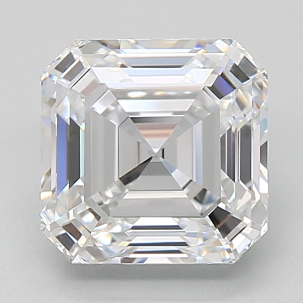 2.69 Carat Asscher Shaped, Ideal Cut, D Color, VVS1 Clarity, GIA Certified Lab Grown Diamond