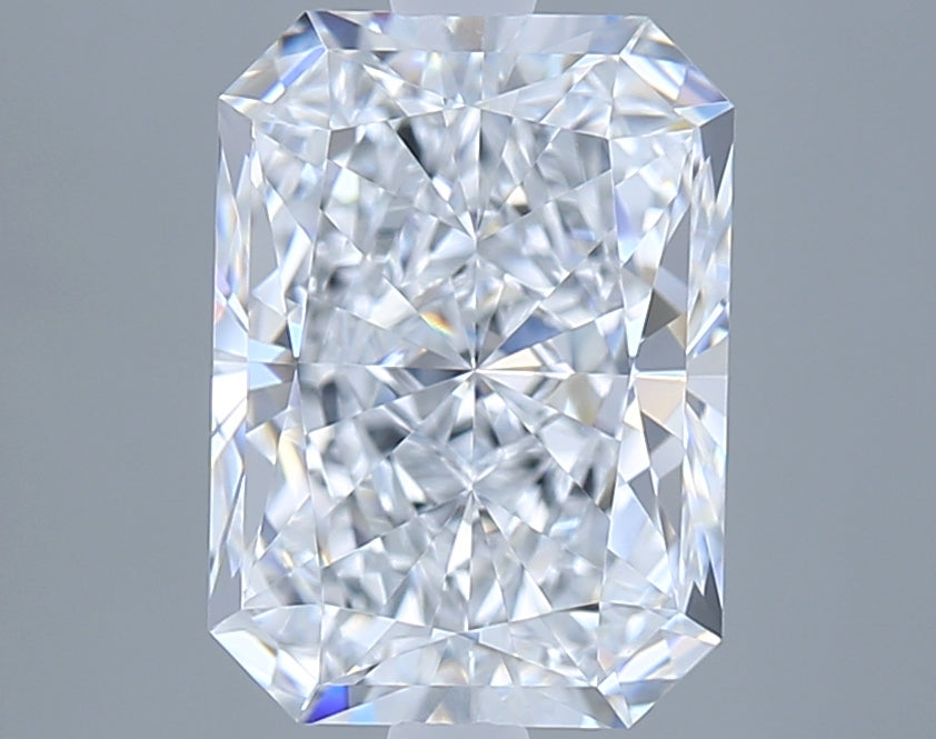 2.85 Carat Radiant Shaped, Ideal Cut, D Color, VVS2 Clarity, GIA Certified Lab Grown Diamond