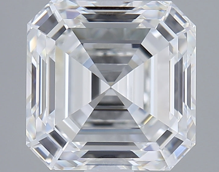 2.07 Carat Asscher Shaped, Ideal Cut, F Color, VVS2 Clarity, GIA Certified Lab Grown Diamond
