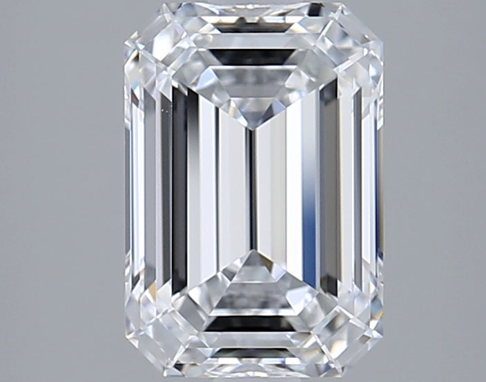 2.33 Carat Emerald Shaped, Ideal Cut, D Color, VVS2 Clarity, GIA Certified Lab Grown Diamond