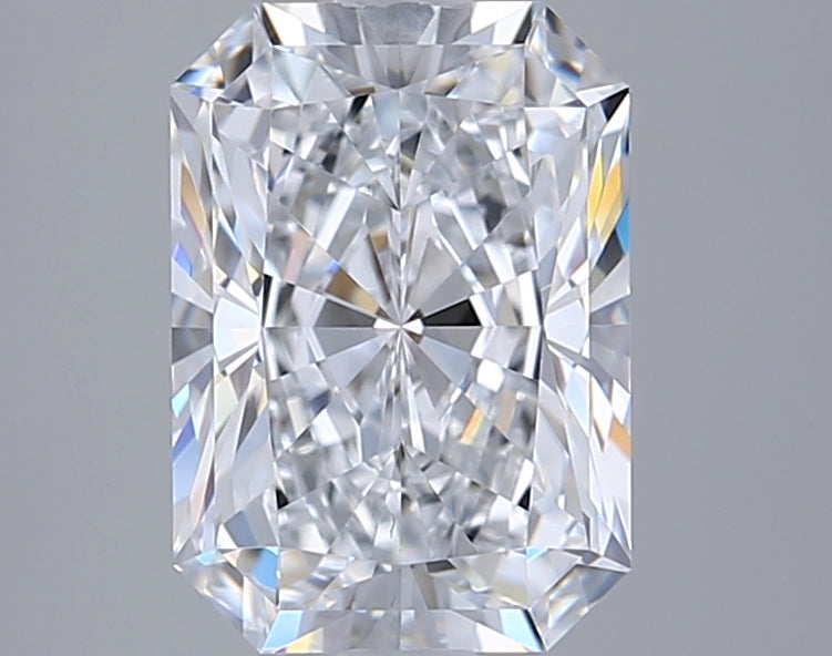 2.80 Carat Radiant Shaped, Ideal Cut, D Color, VVS2 Clarity, GIA Certified Lab Grown Diamond