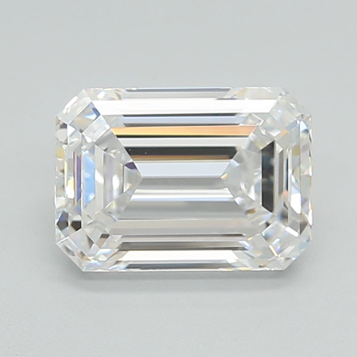 3.03 Carat Emerald Shaped, Ideal Cut, D Color, VVS2 Clarity, GIA Certified Lab Grown Diamond