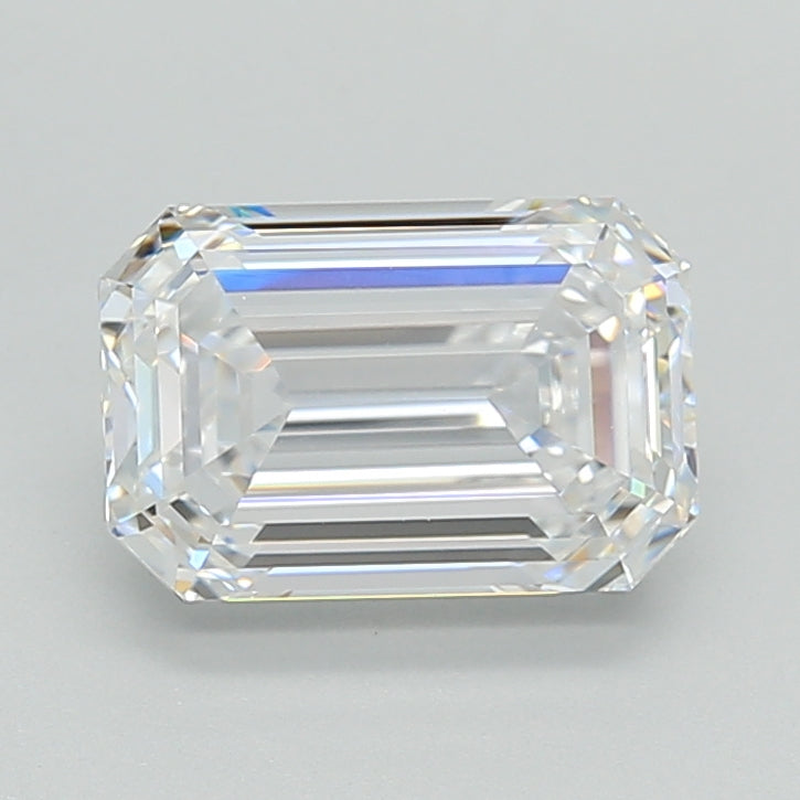 3.00 Carat Emerald Shaped, Ideal Cut, D Color, VVS2 Clarity, GIA Certified Lab Grown Diamond