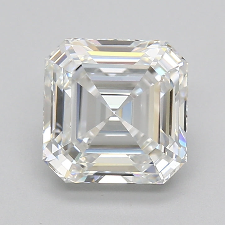 3.04 Carat Asscher Shaped, Ideal Cut, E Color, VVS1 Clarity, GIA Certified Lab Grown Diamond