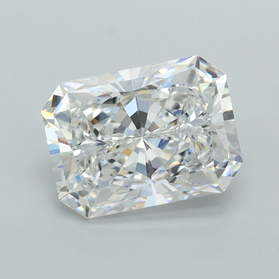 1.87 Carat Radiant Shaped, Ideal Cut, D Color, VVS2 Clarity, IGI Certified Lab Grown Diamond
