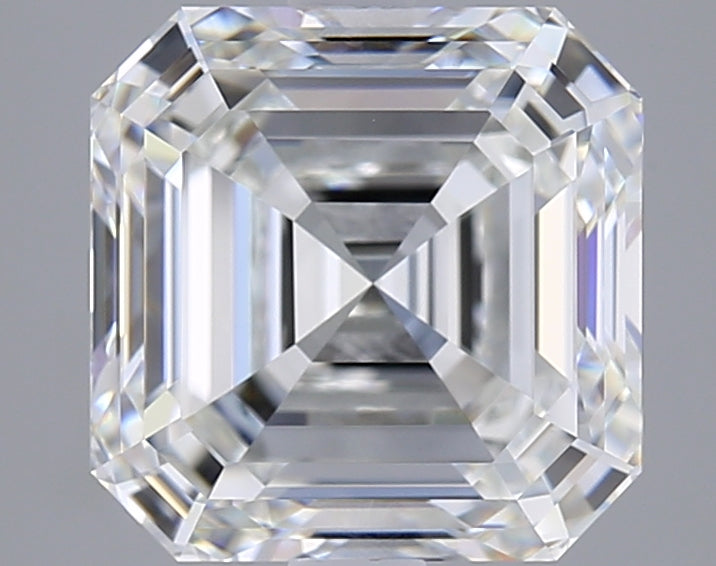 3.99 Carat Asscher Shaped, Ideal Cut, E Color, VVS2 Clarity, GIA Certified Lab Grown Diamond