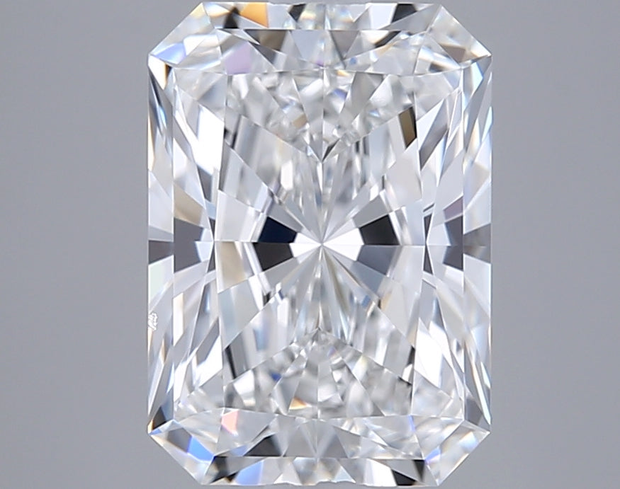 2.67 Carat Radiant Shaped, Ideal Cut, E Color, VVS2 Clarity, GIA Certified Lab Grown Diamond