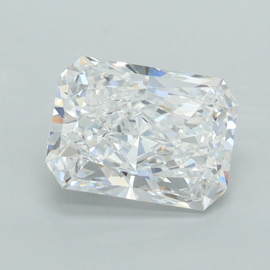 1.92 Carat Radiant Shaped, Ideal Cut, D Color, VVS2 Clarity, IGI Certified Lab Grown Diamond