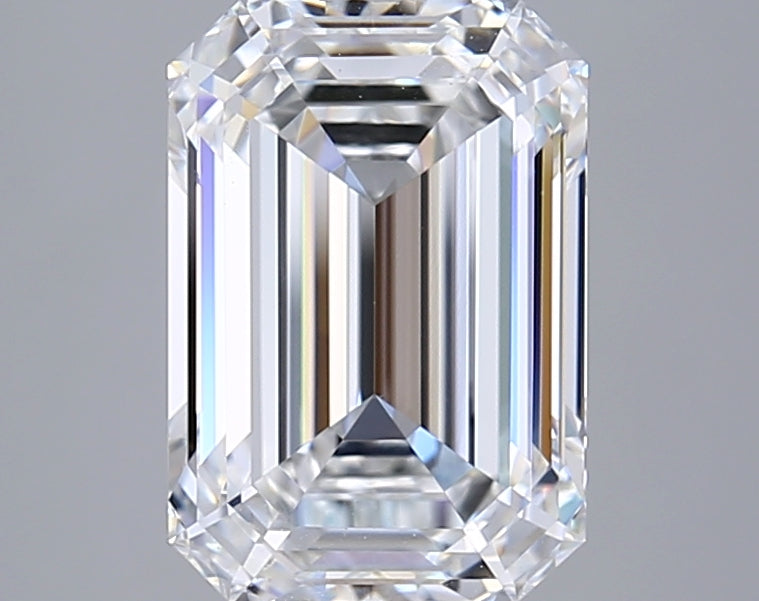3.14 Carat Emerald Shaped, Ideal Cut, E Color, VVS2 Clarity, GIA Certified Lab Grown Diamond