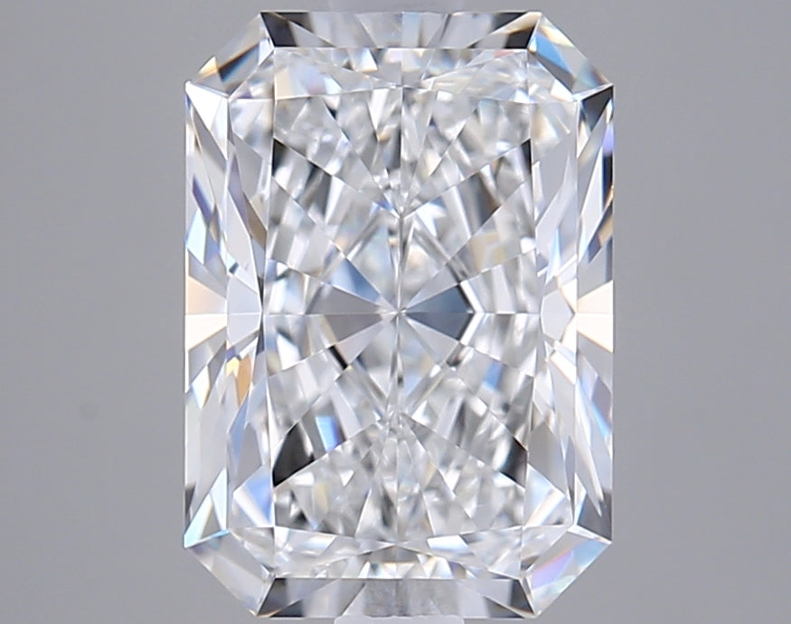 2.82 Carat Radiant Shaped, Ideal Cut, D Color, VVS2 Clarity, GIA Certified Lab Grown Diamond