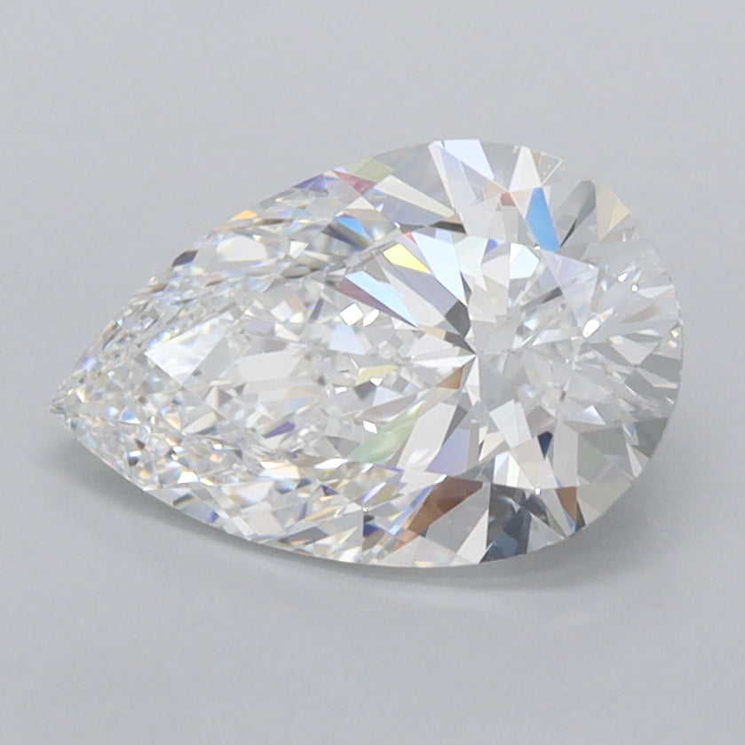 1.53 Carat Pear Shaped, Ideal Cut, E Color, FL Clarity, IGI Certified Lab Grown Diamond