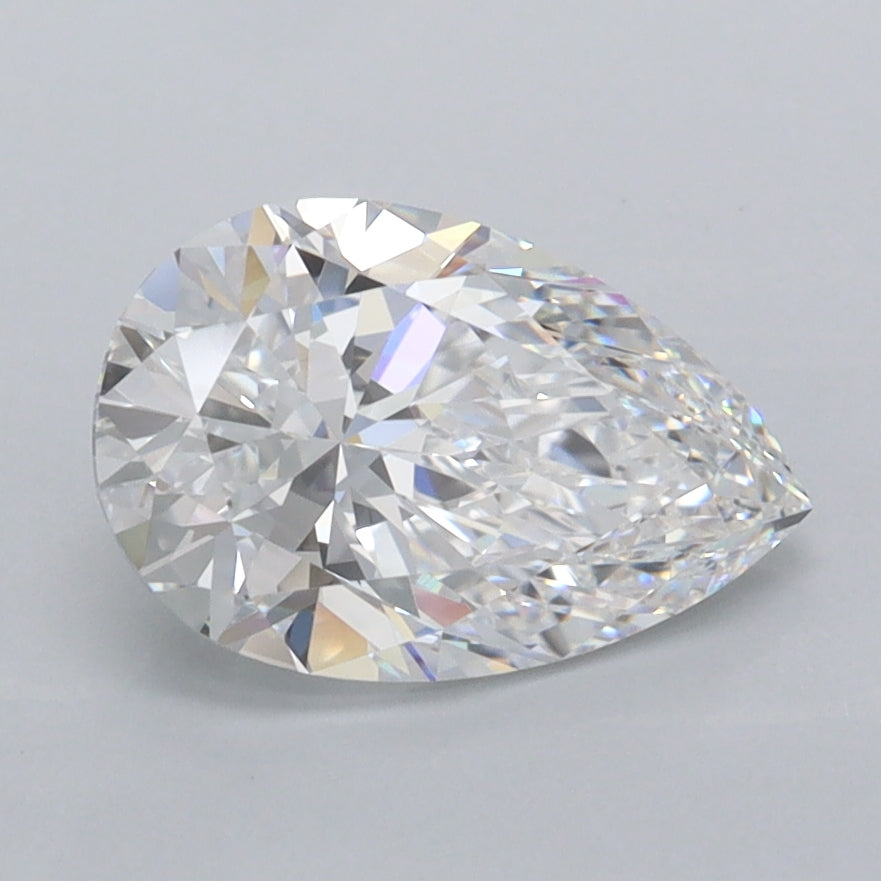 1.68 Carat Pear Shaped, Excellent Cut, D Color, VVS1 Clarity, IGI Certified Lab Grown Diamond