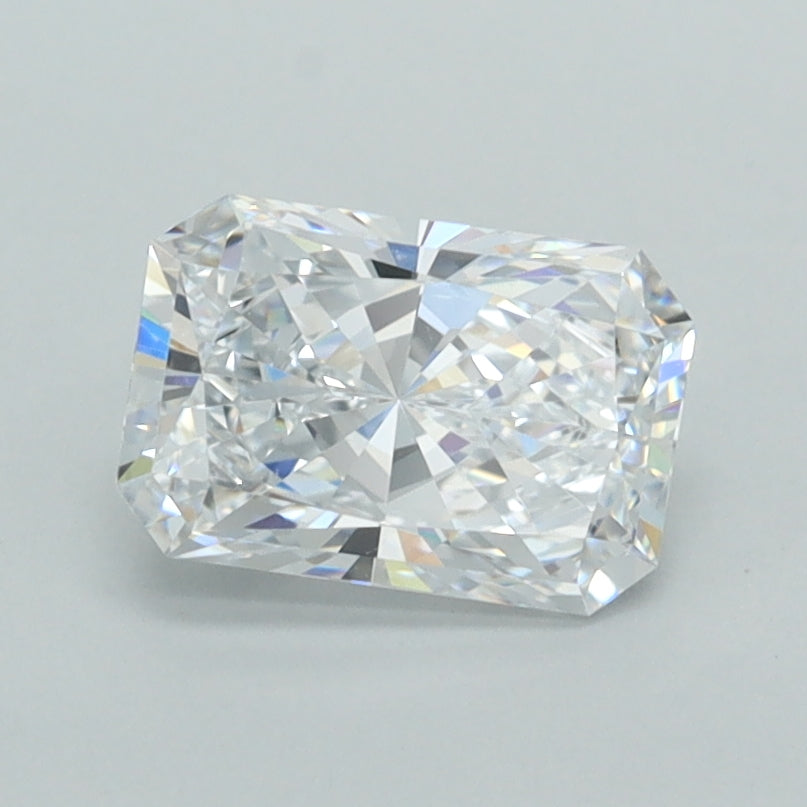 1.49 Carat Radiant Shaped, Excellent Cut, D Color, VVS2 Clarity, IGI Certified Lab Grown Diamond