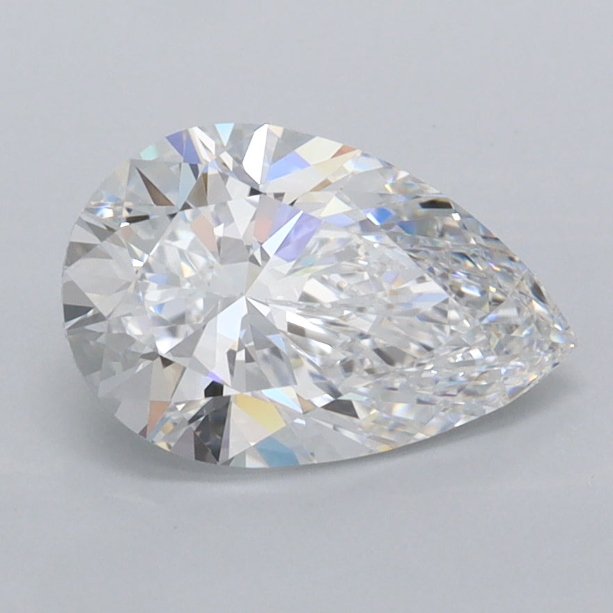 1.69 Carat Pear Shaped, Ideal Cut, D Color, VVS1 Clarity, IGI Certified Lab Grown Diamond