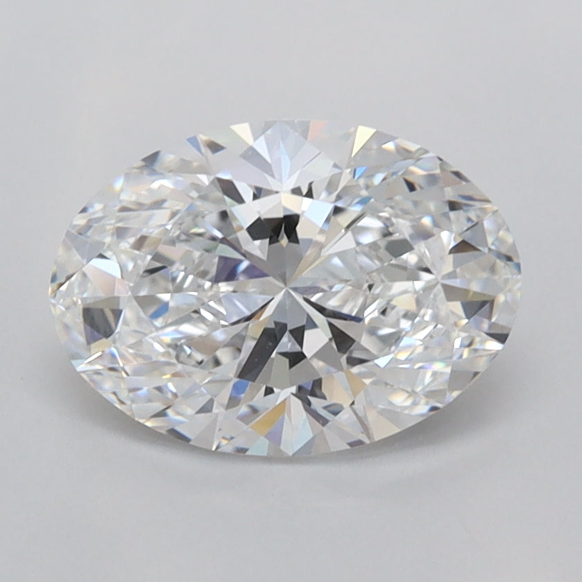 1.53 Carat Oval Shaped, Ideal Cut, D Color, FL Clarity, IGI Certified Lab Grown Diamond