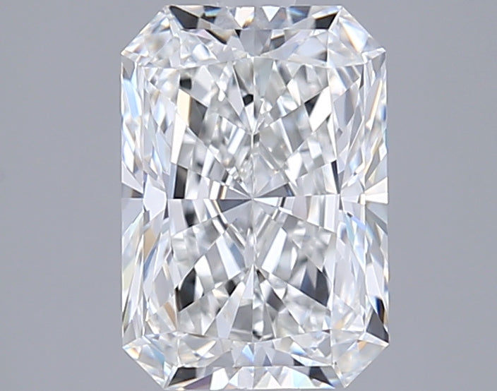 2.10 Carat Radiant Shaped, Ideal Cut, F Color, VVS1 Clarity, IGI Certified Lab Grown Diamond
