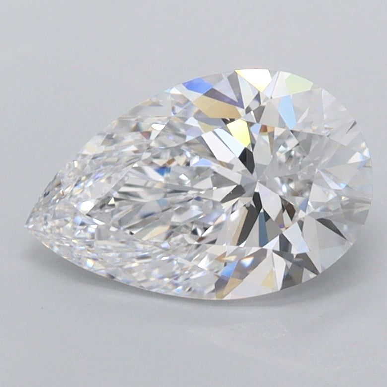 1.40 Carat Pear Shaped, Ideal Cut, D Color, FL Clarity, IGI Certified Lab Grown Diamond