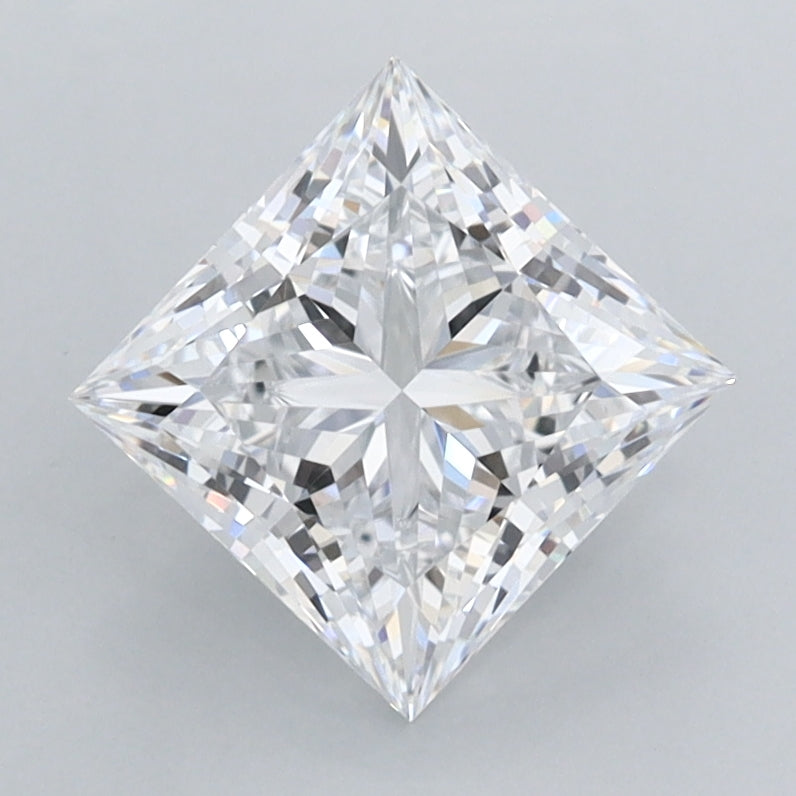 1.61 Carat Princess Shaped, Ideal Cut, D Color, FL Clarity, IGI Certified Lab Grown Diamond