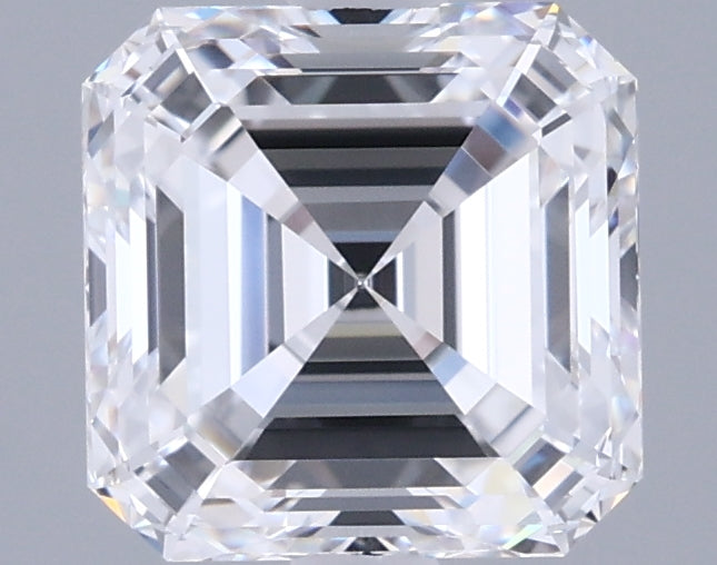 2.11 Carat Asscher Shaped, Ideal Cut, D Color, FL Clarity, IGI Certified Lab Grown Diamond