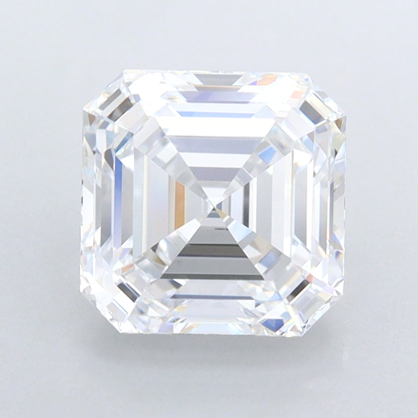 2.17 Carat Asscher Shaped, Ideal Cut, D Color, FL Clarity, IGI Certified Lab Grown Diamond