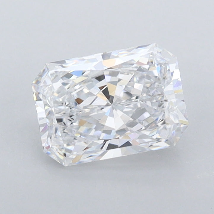 0.96 Carat Radiant Shaped, Ideal Cut, D Color, FL Clarity, IGI Certified Lab Grown Diamond