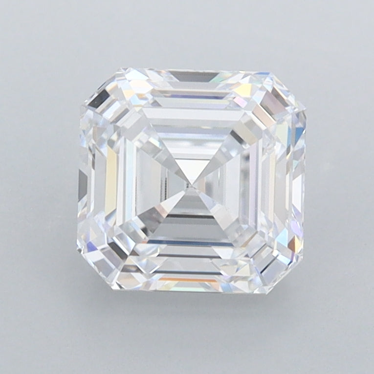1.56 Carat Asscher Shaped, Ideal Cut, D Color, FL Clarity, IGI Certified Lab Grown Diamond