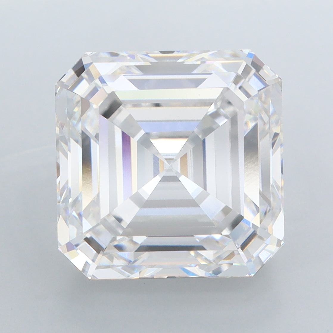 8.05 Carat Asscher Shaped, Ideal Cut, E Color, VVS2 Clarity, IGI Certified Lab Grown Diamond