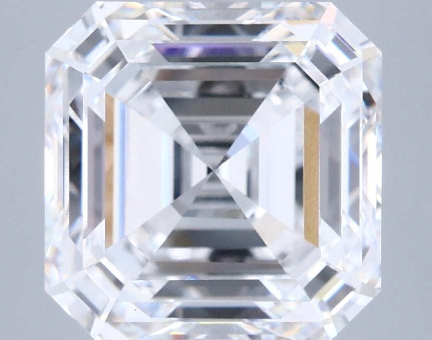 6.08 Carat Asscher Shaped, Ideal Cut, D Color, VVS2 Clarity, IGI Certified Lab Grown Diamond