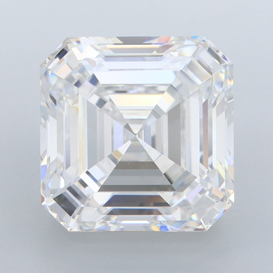 7.21 Carat Asscher Shaped, Ideal Cut, E Color, VVS2 Clarity, IGI Certified Lab Grown Diamond