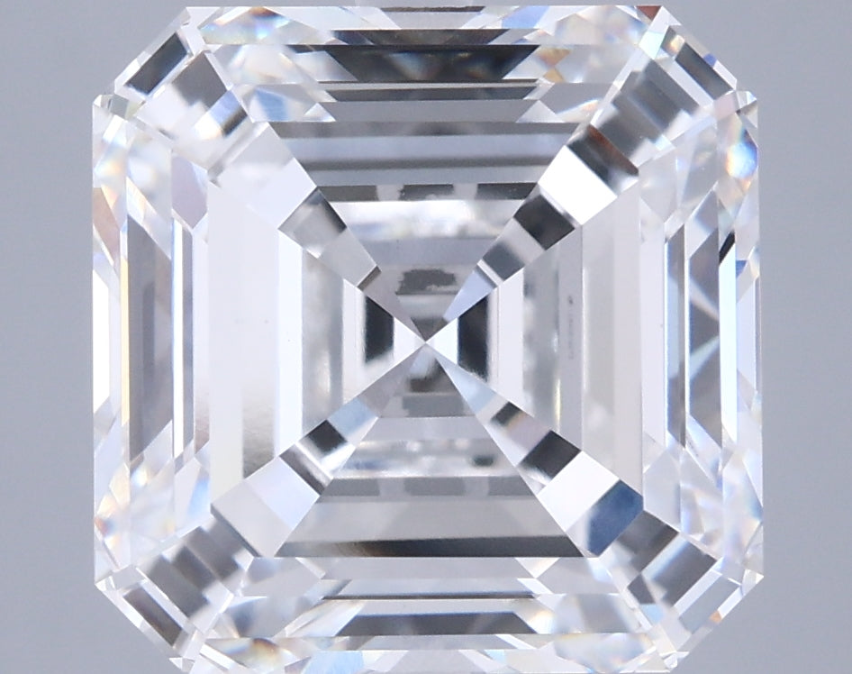 8.03 Carat Asscher Shaped, Ideal Cut, D Color, VVS2 Clarity, IGI Certified Lab Grown Diamond