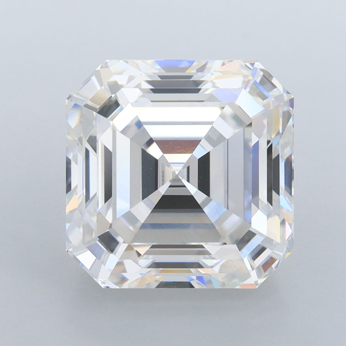 6.53 Carat Asscher Shaped, Ideal Cut, E Color, VVS2 Clarity, IGI Certified Lab Grown Diamond