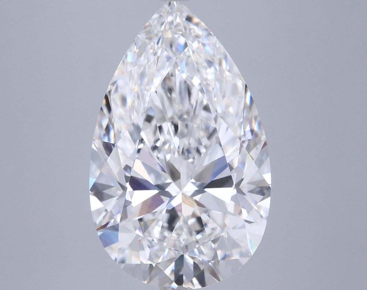 6.05 Carat Pear Shaped, Ideal Cut, E Color, VVS2 Clarity, IGI Certified Lab Grown Diamond
