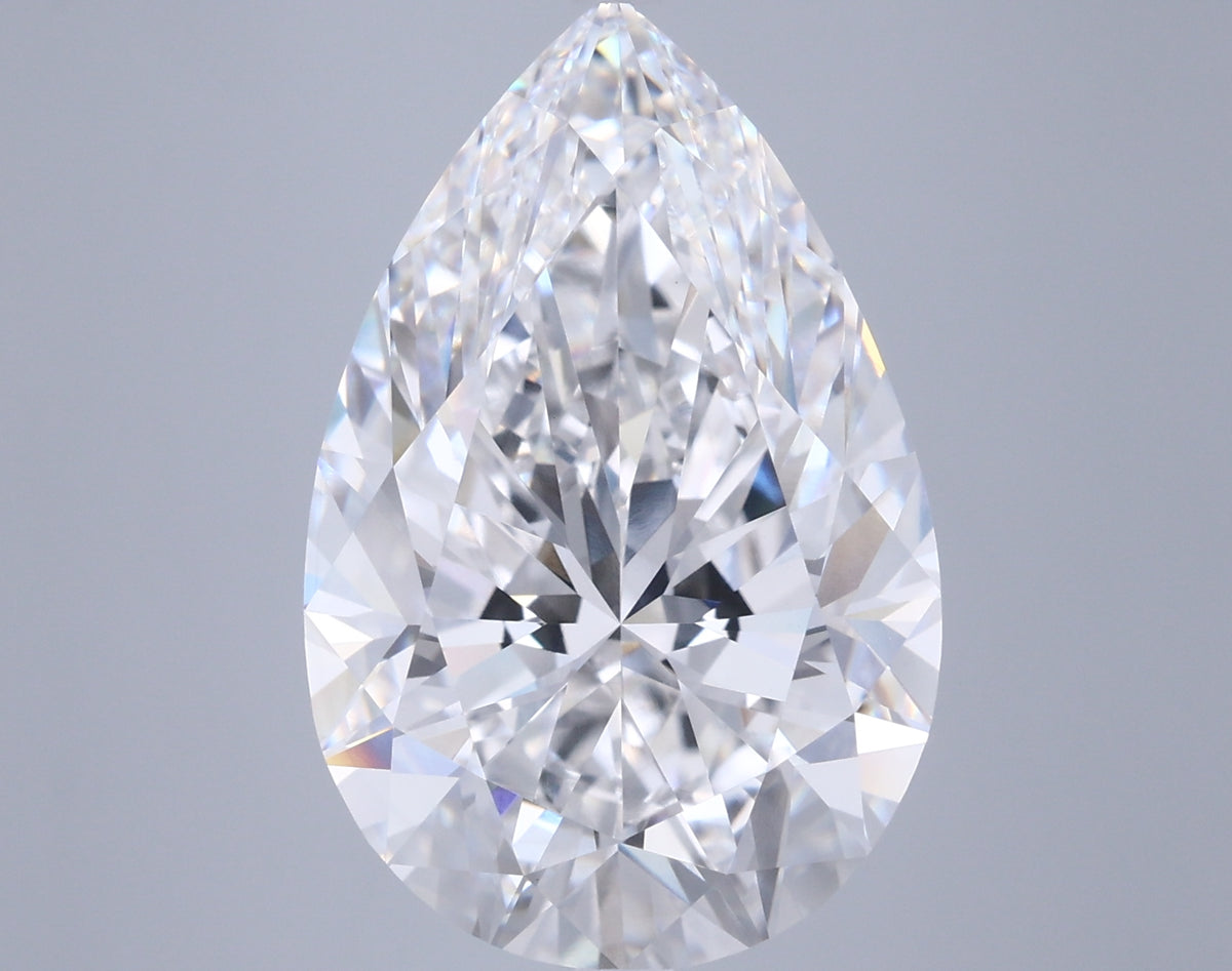 10.53 Carat Pear Shaped, Excellent Cut, E Color, VVS2 Clarity, IGI Certified Lab Grown Diamond