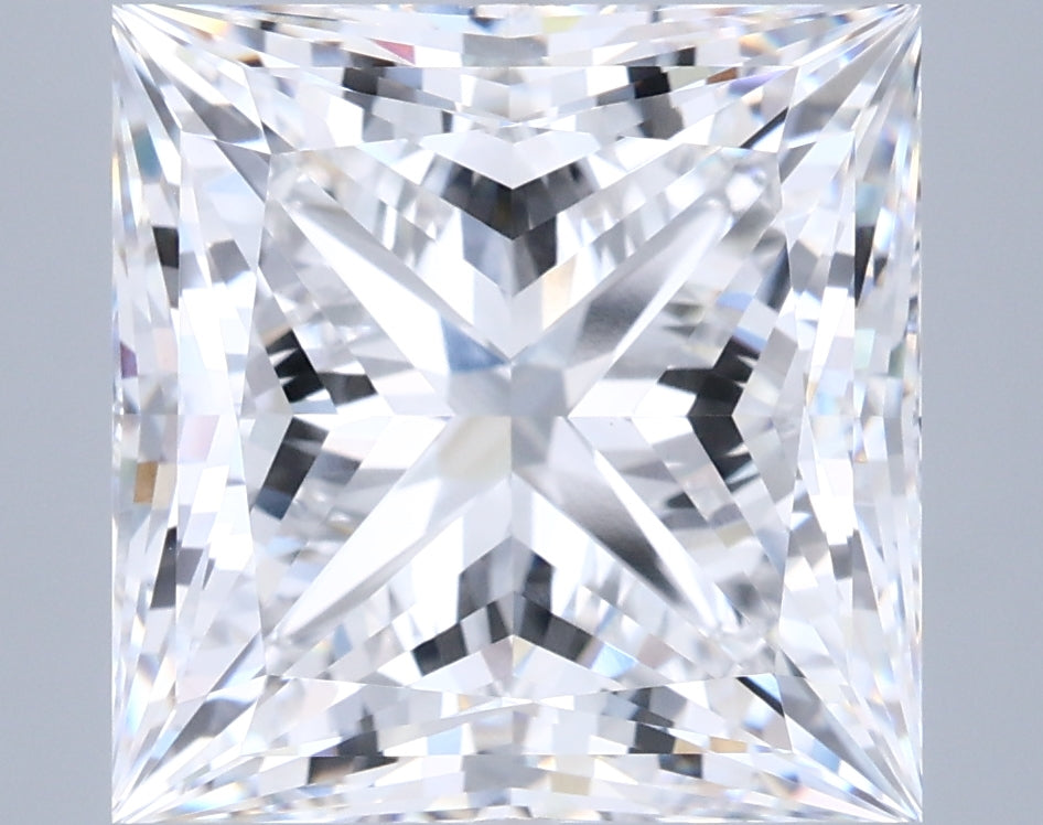 8.26 Carat Princess Shaped, Ideal Cut, E Color, VVS2 Clarity, IGI Certified Lab Grown Diamond