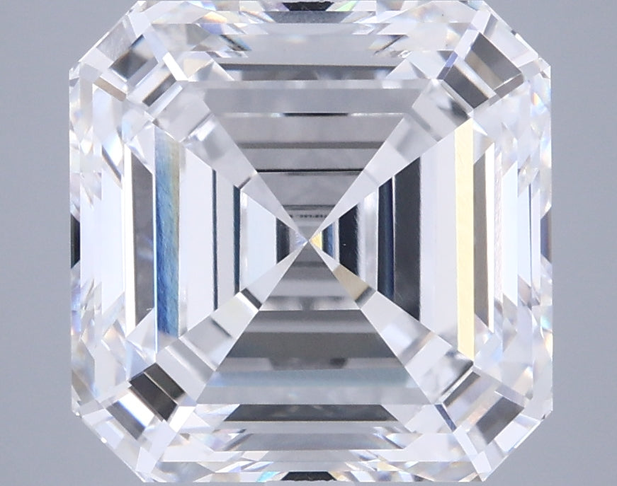 6.23 Carat Asscher Shaped, Ideal Cut, D Color, VVS2 Clarity, IGI Certified Lab Grown Diamond