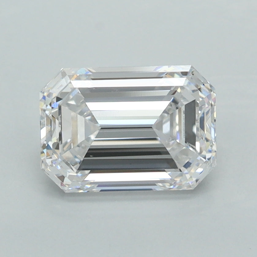 1.65 Carat Emerald Shaped, Ideal Cut, D Color, VVS2 Clarity, IGI Certified Lab Grown Diamond