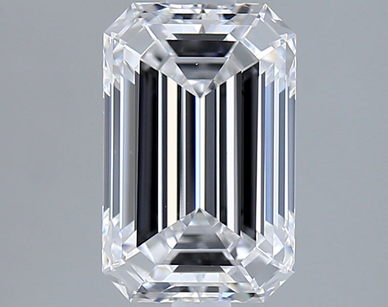 2.04 Carat Emerald Shaped, Ideal Cut, D Color, VVS2 Clarity, GIA Certified Lab Grown Diamond