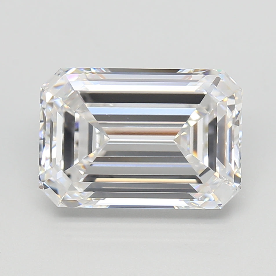 5.13 Carat Emerald Shaped, Ideal Cut, E Color, VVS1 Clarity, GIA Certified Lab Grown Diamond