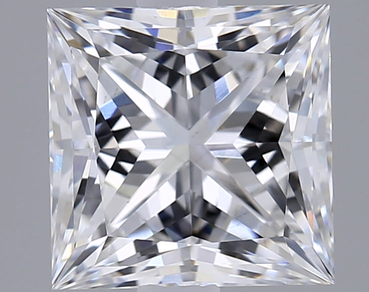 2.01 Carat Princess Shaped, Ideal Cut, D Color, VS1 Clarity, GIA Certified Lab Grown Diamond