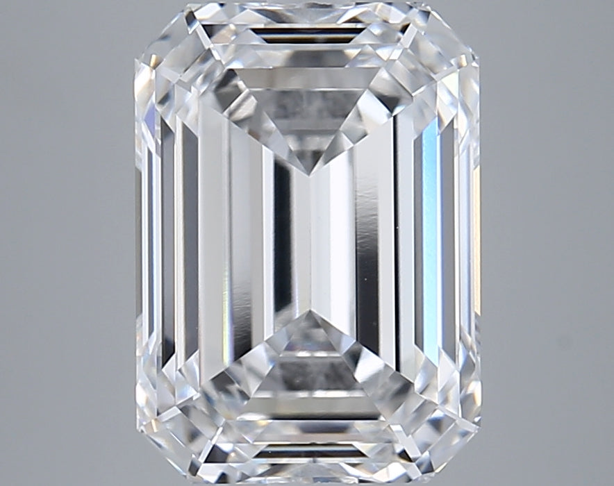5.26 Carat Emerald Shaped, Ideal Cut, E Color, VVS2 Clarity, GIA Certified Lab Grown Diamond