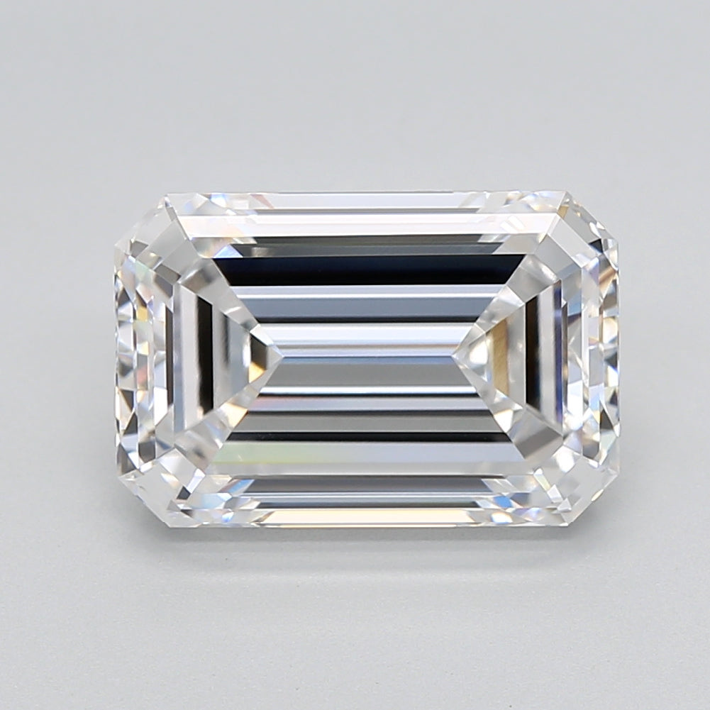 5.13 Carat Emerald Shaped, Ideal Cut, D Color, VVS2 Clarity, GIA Certified Lab Grown Diamond