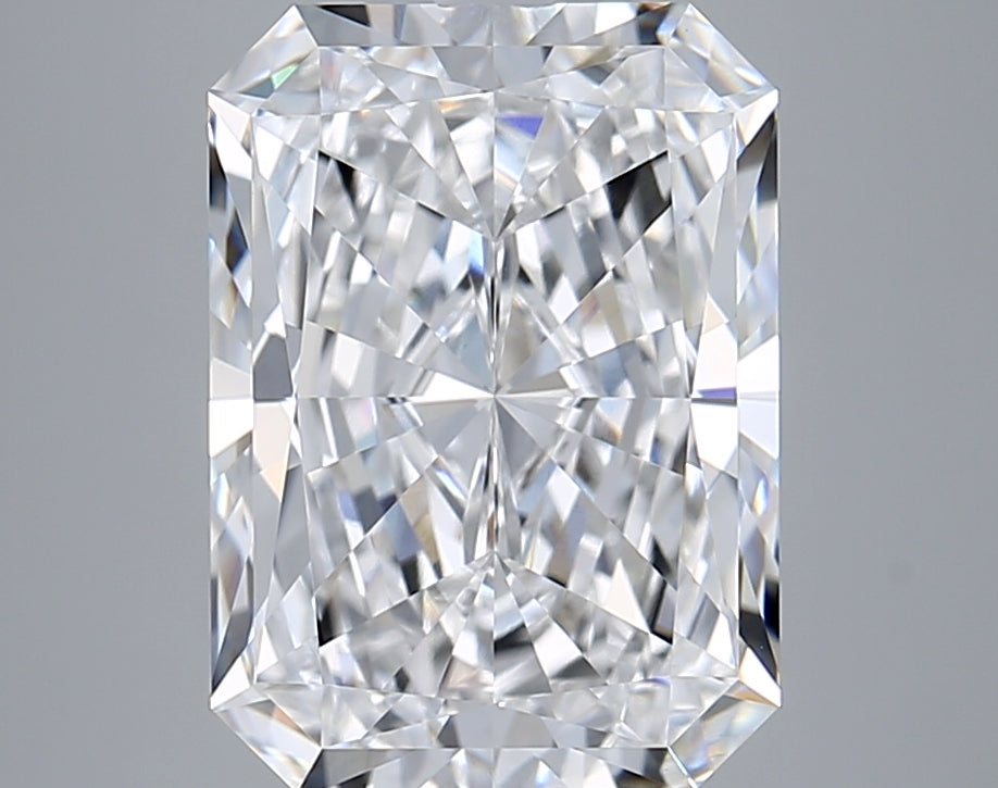5.01 Carat Radiant Shaped, Excellent Cut, E Color, VVS2 Clarity, GIA Certified Lab Grown Diamond