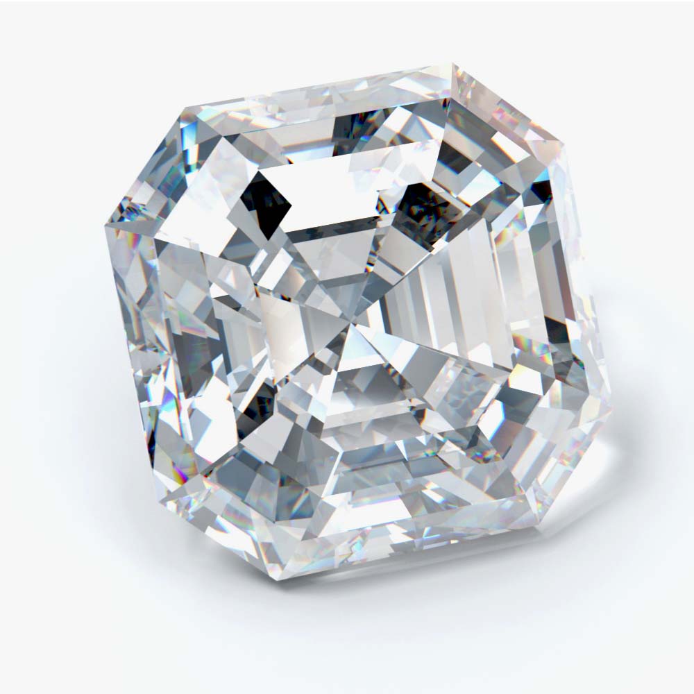 1.74 Carat Asscher Shaped, Ideal Cut, E Color, VVS2 Clarity, IGI Certified Lab Grown Diamond