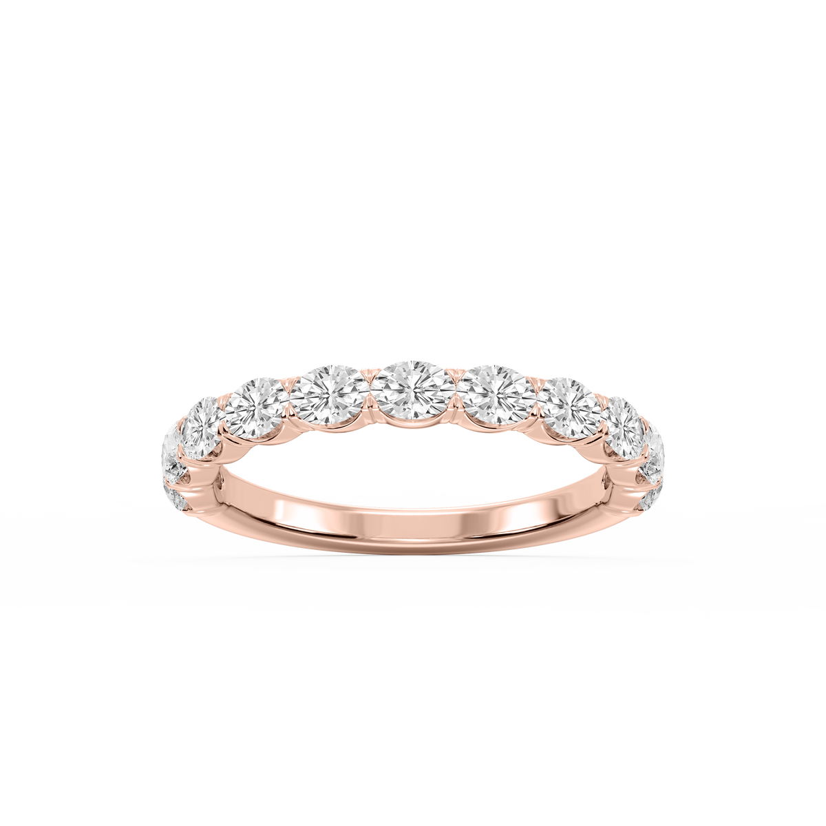 Mae Oval Lab Grown Diamond East West V-Prong Anniversary Band