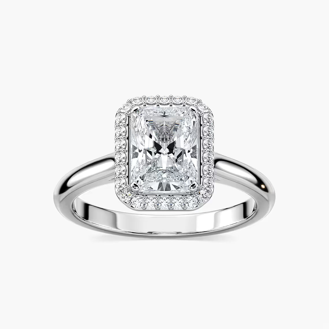 Ava 6 ⅕ ctw Radiant Lab Grown Diamond Stackable Halo Engagement Ring