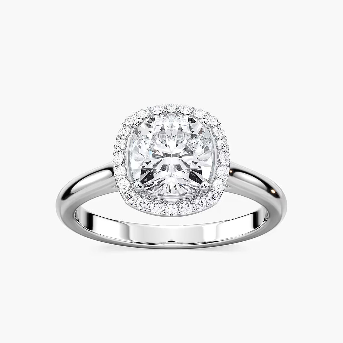 Ava 7 ¼ ctw Cushion Lab Grown Diamond Stackable Halo Engagement Ring