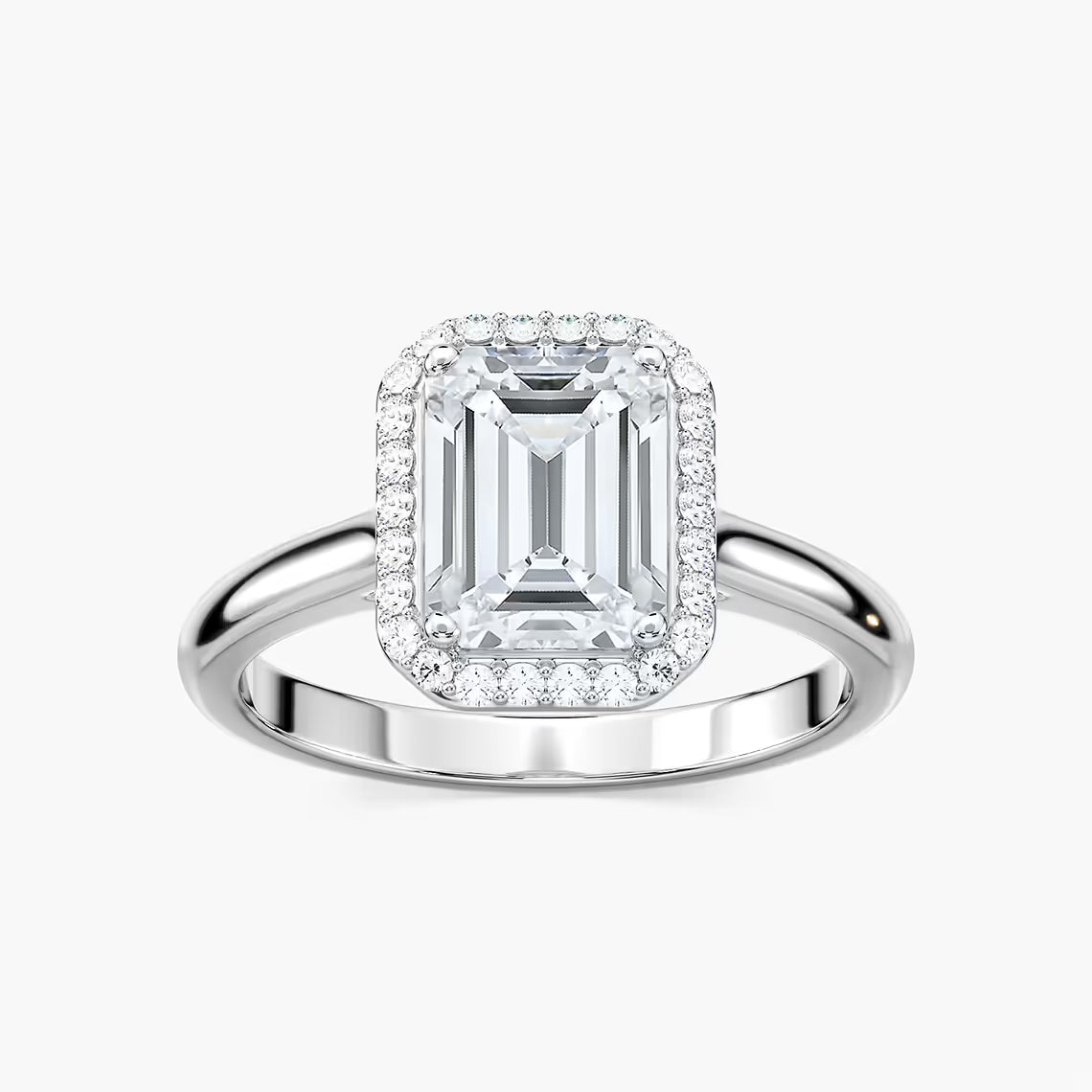 Ava 7 ¼ ctw Emerald Lab Grown Diamond Stackable Halo Engagement Ring